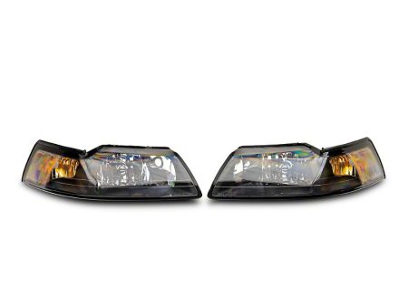 Raxiom Headlights Ford Mustang SN95 (99-04) [Axial Series] OEM Style Black Housing  Clear Lens Online Hot Sale