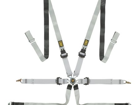 OMP One-D 2 Pull Down Safety Racing Harness [FIA 8853-2016] Black White Online now