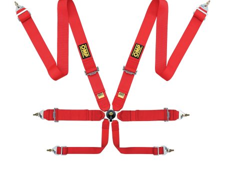 OMP First 3    3  + 2  Pull Up Racing Harness [FIA 8853-2016] Black or Red Online Hot Sale