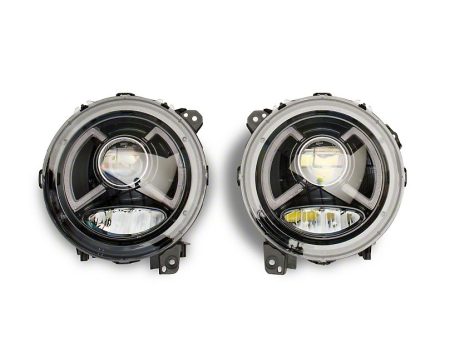 Raxiom LED Projector Headlights Jeep Wrangler JL (18-23) [LED Halo] Black Housing  Clear Lens Fashion