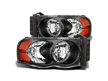 Raxiom Crystal Headlights Dodge Ram 1500 (2002-2005) Black Housing  Clear Lens Online