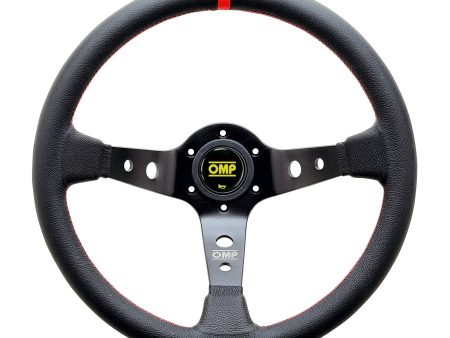 OMP Corsica Liscio Dished Spoke Steering Wheel [350mm] Black or Black Red Fashion